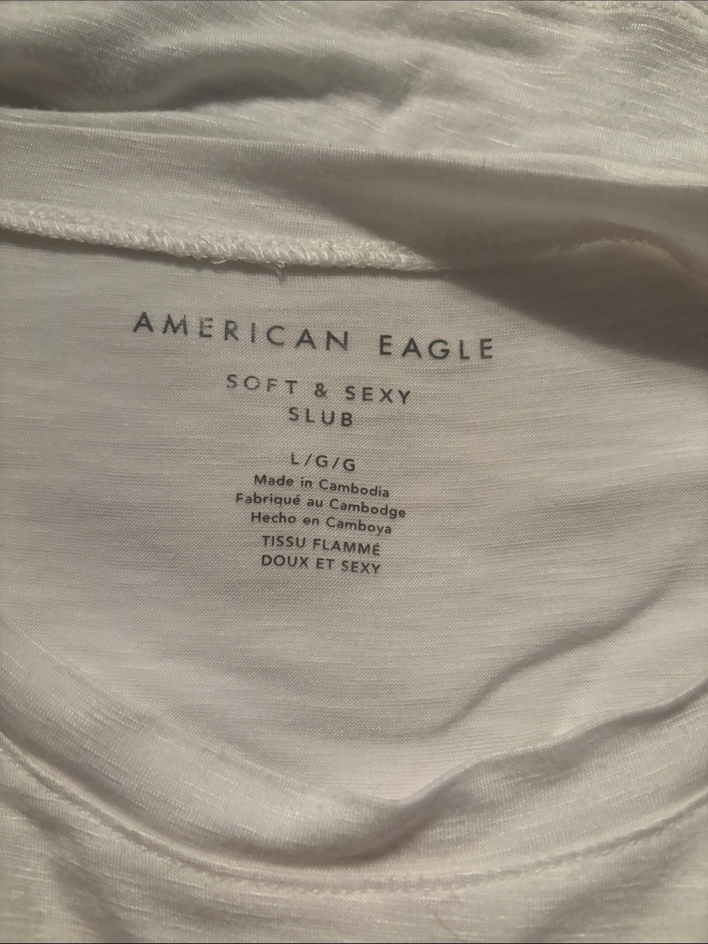 American Eagle Outfitters White Slub Crew Tee women’s large